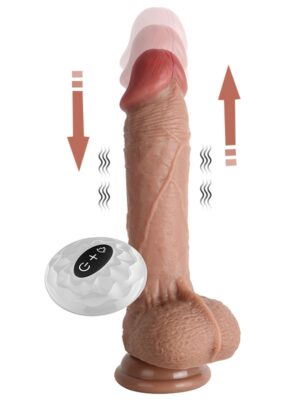 Isıtmalı Döner Başlı İleri Geri Hareketli Realistik Dildo